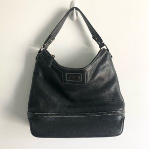 Kate Spade Black Pebble Leather Satchel Bag Shoulder Hobo Purse